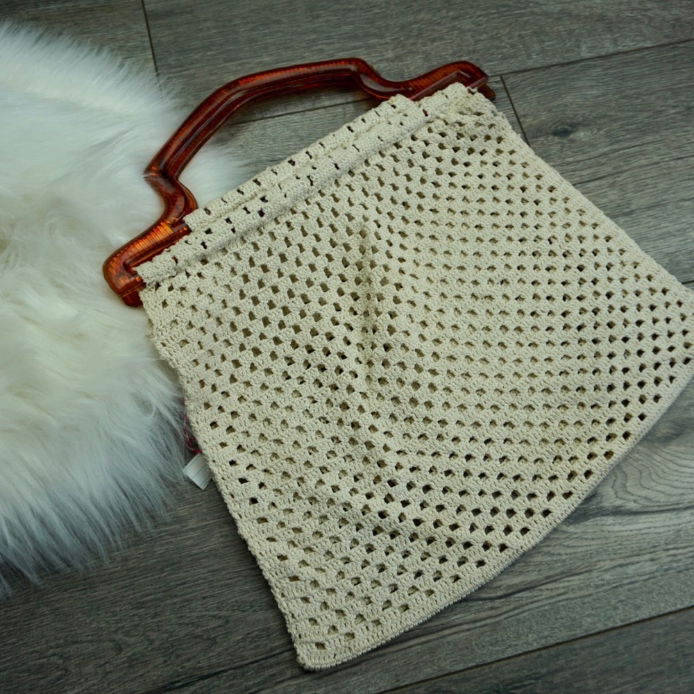 Vintage Handmade 70s Knit Bag